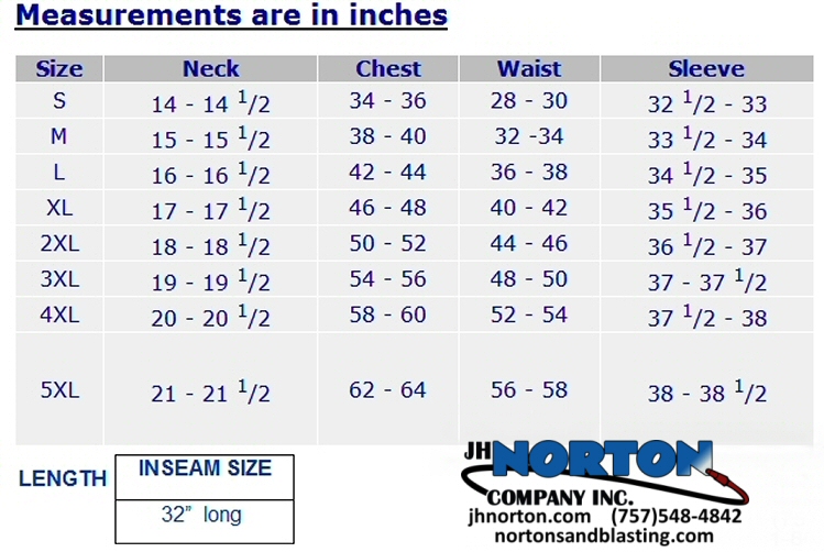 LeatherBlastSuitchart-jhnorton Leather Blast Suits Size Measurements Chart