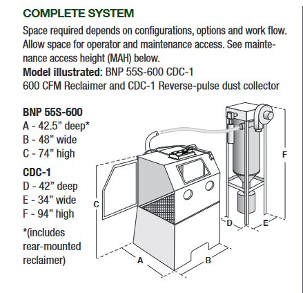BNP55SuctionBlastCabinetspecs BNP55 Cabinet Specs