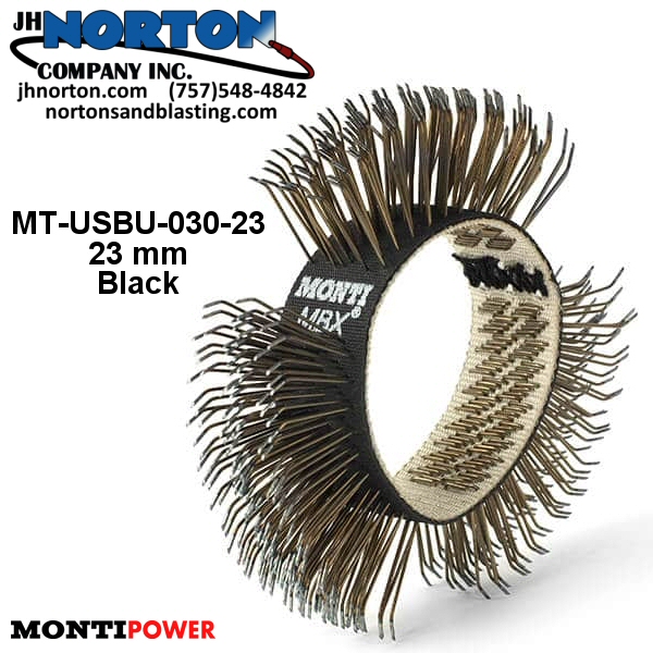 Monti Brush Belt Black 23mm coarse steel