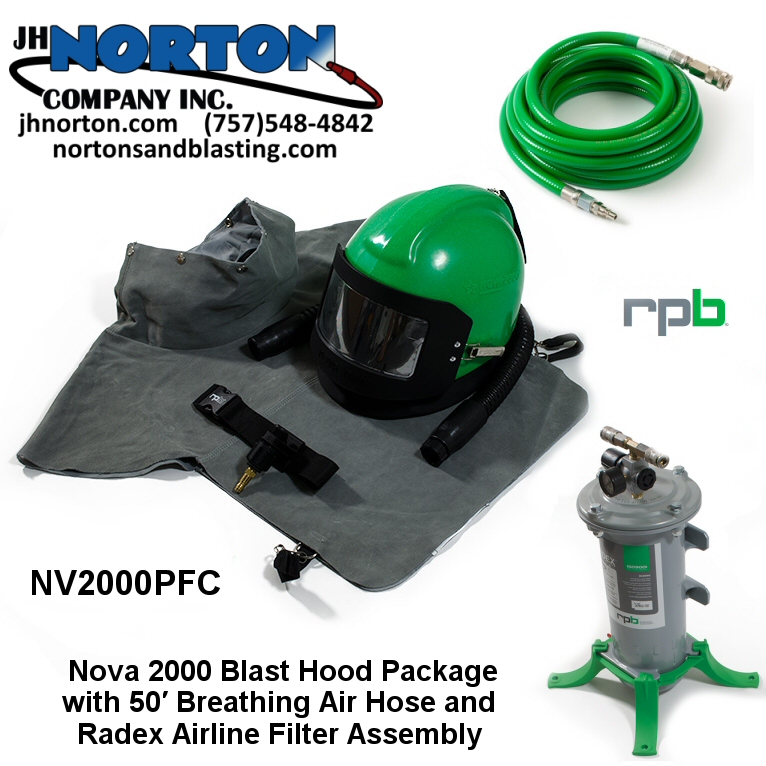 Nova 2000 Blast Helmet Package with Breathing Air Hose and Airline Filter NV2000PFC