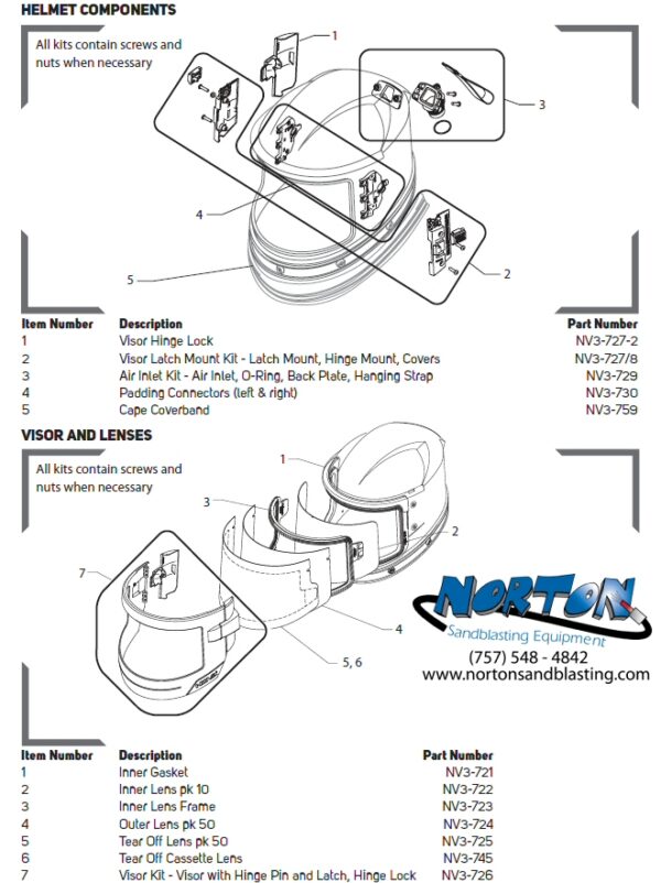 Nova 3 blast helmet parts diagram