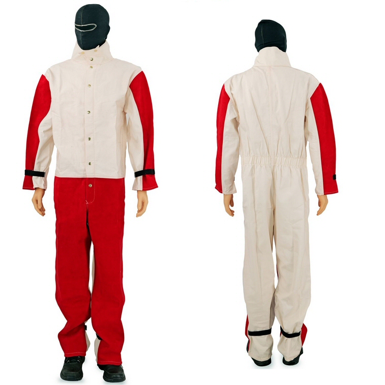 Leather and cotton blast suit