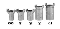 Q-PI2 Plated Iron Two Lug Blast Hose Coupling 1" Hose Size For 1-7/8" Hose OD 
