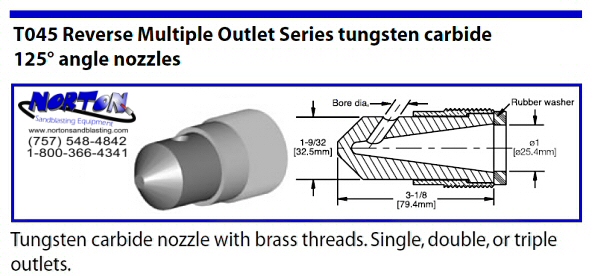 Angle Nozzle- 45 degree reverse multiple outlet