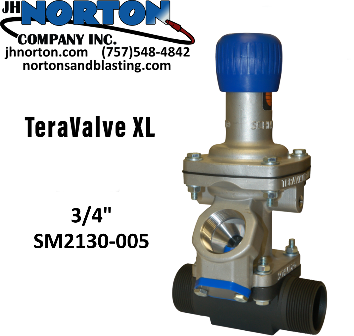 TeraValve Schmidt Abrasive Blast valve 3/4"