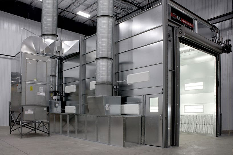 GFS Large Equipment Paint Booth in manufacturing facility GFS Large Equipment Paint Booth in manufacturing facility