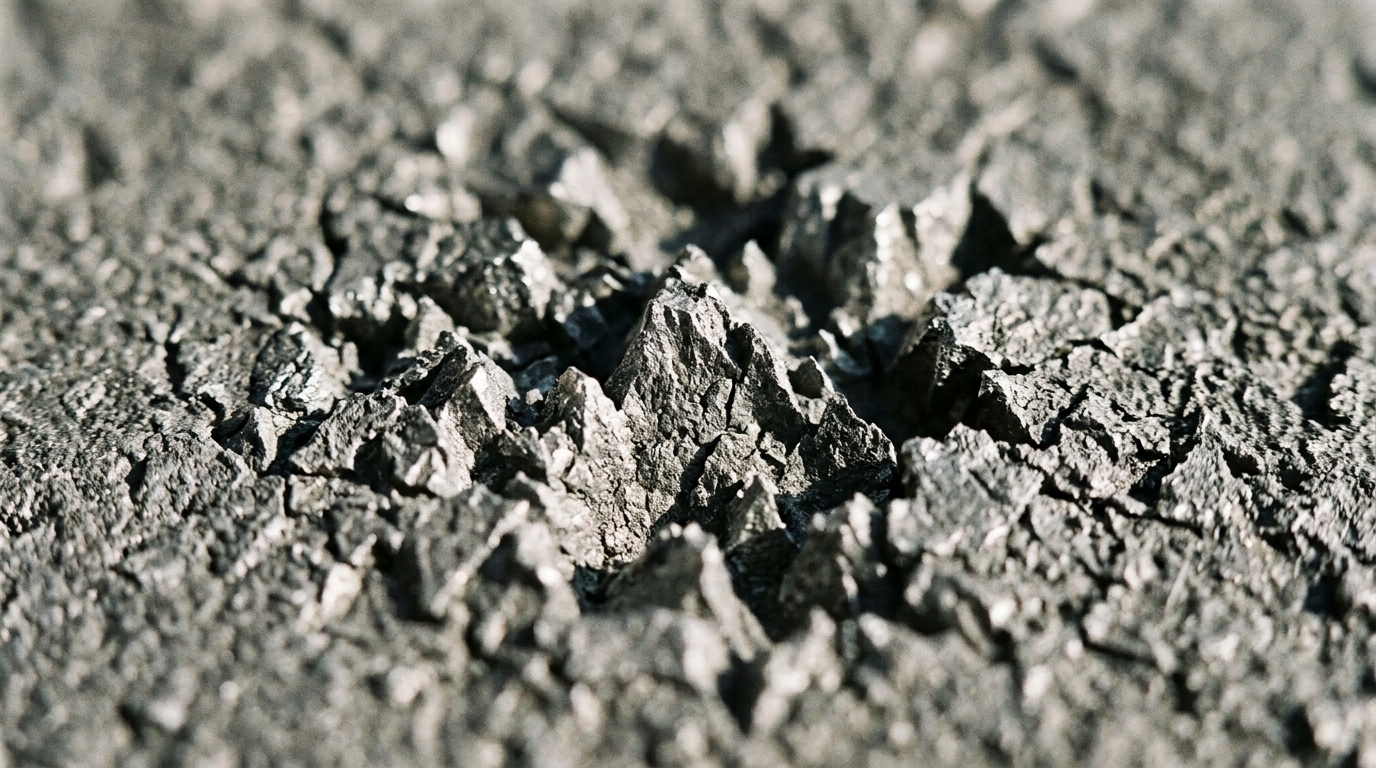 Close-up of a steel plate showing an angular grit-blasted anchor profile texture